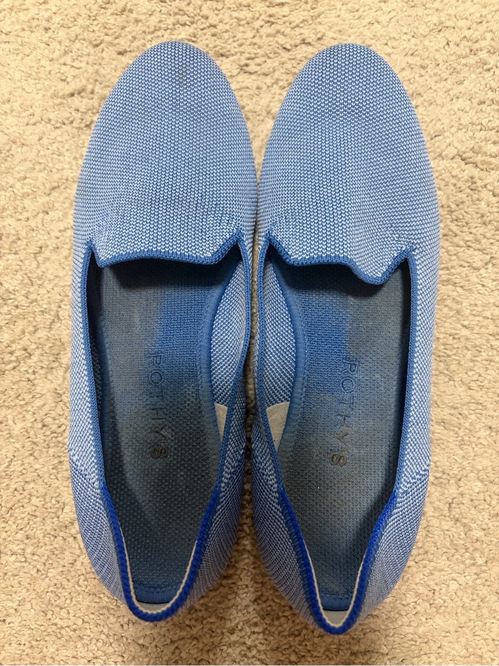Rothy's Light Blue Knit Slip-On Flats